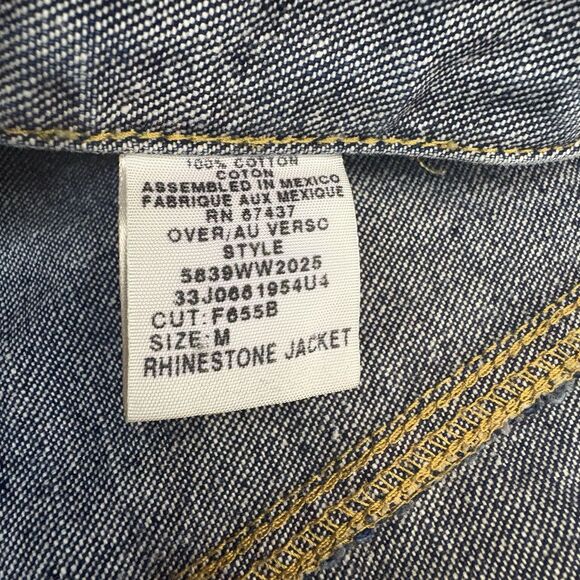 Polo Ralph Lauren Denim Jacket Rhinestone Flag Size Medium - Picture 7 of 12